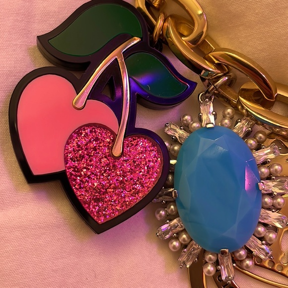 Vintage XL glitter Juicy Couture charm necklace RARE mint Y2K LARGE charms - Picture 6 of 17